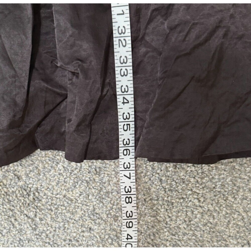 Eileen Fisher Metallic Crinkle Fabric Jacket Cocoa Snap Closure Pockets‎ Size M - Picture 8 of 11